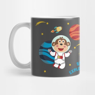 Spacemonkey or astronaut in a space suit with cartoon style Mug